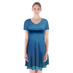 Plus, Curved Short Sleeve V-neck Flare Dress by nateshop