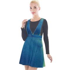 Plus, Curved Plunge Pinafore Velour Dress by nateshop