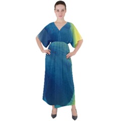 Plus, Curved V-neck Boho Style Maxi Dress by nateshop