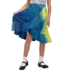 Plus, Curved Kids  Ruffle Flared Wrap Midi Skirt by nateshop