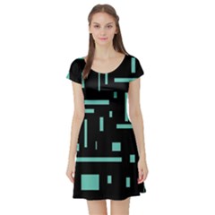 Rectangles, Cubes, Forma Short Sleeve Skater Dress by nateshop