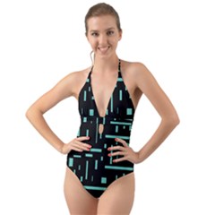 Rectangles, Cubes, Forma Halter Cut-out One Piece Swimsuit