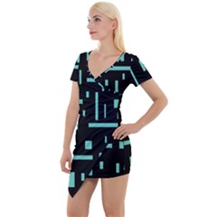 Rectangles, Cubes, Forma Short Sleeve Asymmetric Mini Dress by nateshop