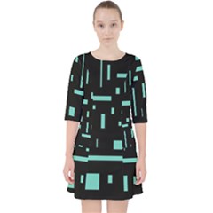 Rectangles, Cubes, Forma Quarter Sleeve Pocket Dress