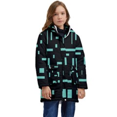 Rectangles, Cubes, Forma Kids  Hooded Longline Puffer Jacket by nateshop