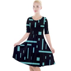 Rectangles, Cubes, Forma Quarter Sleeve A-line Dress by nateshop