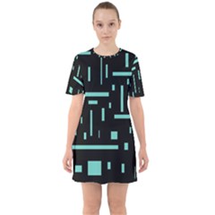 Rectangles, Cubes, Forma Sixties Short Sleeve Mini Dress by nateshop