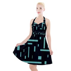 Rectangles, Cubes, Forma Halter Party Swing Dress  by nateshop