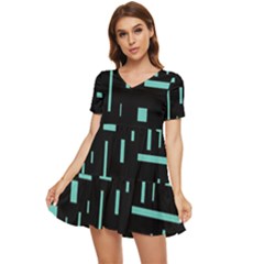 Rectangles, Cubes, Forma Tiered Short Sleeve Babydoll Dress by nateshop