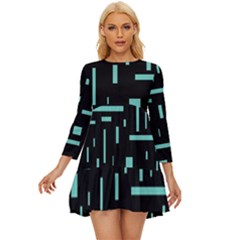 Rectangles, Cubes, Forma Long Sleeve Babydoll Dress by nateshop