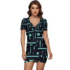 Rectangles, Cubes, Forma Low Cut Cap Sleeve Mini Dress by nateshop