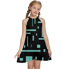 Rectangles, Cubes, Forma Kids  Halter Collar Waist Tie Chiffon Dress by nateshop