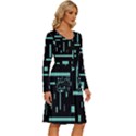 Rectangles, Cubes, Forma Long Sleeve Dress With Pocket View3