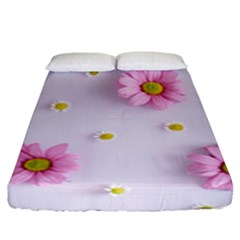 Springpurple Flower On A Purple Background Fitted Sheet (king Size) by nateshop