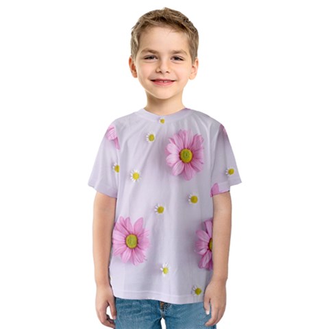 Springpurple Flower On A Purple Background Kids  Sport Mesh T-shirt by nateshop