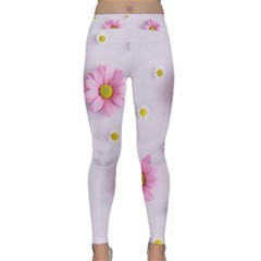 Springpurple Flower On A Purple Background Classic Yoga Leggings by nateshop