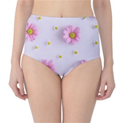 Springpurple Flower On A Purple Background Classic High-waist Bikini Bottoms by nateshop