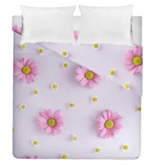 Springpurple Flower On A Purple Background Duvet Cover Double Side (queen Size) by nateshop