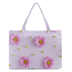 Springpurple Flower On A Purple Background Zipper Medium Tote Bag by nateshop