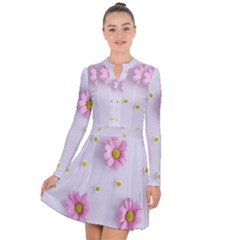 Springpurple Flower On A Purple Background Long Sleeve Panel Dress by nateshop