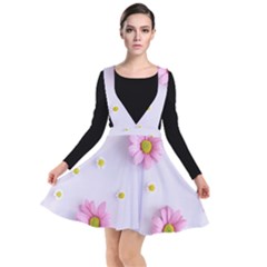 Springpurple Flower On A Purple Background Plunge Pinafore Dress by nateshop