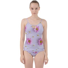 Springpurple Flower On A Purple Background Cut Out Top Tankini Set by nateshop