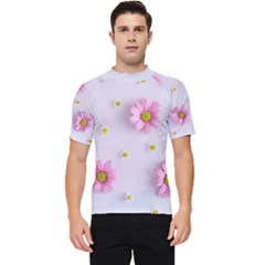 Springpurple Flower On A Purple Background Men s Short Sleeve Rash Guard by nateshop