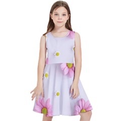 Springpurple Flower On A Purple Background Kids  Skater Dress by nateshop