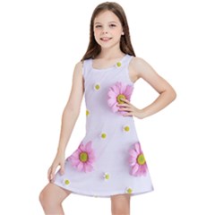 Springpurple Flower On A Purple Background Kids  Lightweight Sleeveless Dress by nateshop