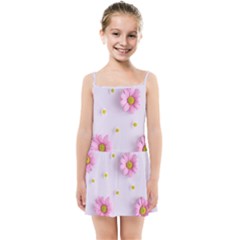 Springpurple Flower On A Purple Background Kids  Summer Sun Dress by nateshop