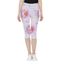 Springpurple Flower On A Purple Background Inside Out Lightweight Velour Capri Leggings  View1