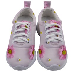 Springpurple Flower On A Purple Background Kids Athletic Shoes by nateshop