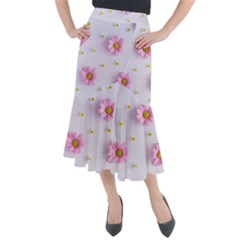 Springpurple Flower On A Purple Background Midi Mermaid Skirt by nateshop