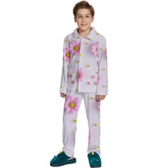 Springpurple Flower On A Purple Background Kids  Long Sleeve Velvet Pajamas Set by nateshop