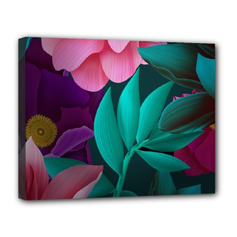 Flowers, Mate, Pink, Purple, Stock Wall Canvas 14  X 11  (stretched) by nateshop