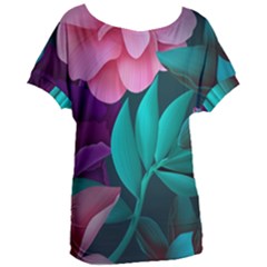 Flowers, Mate, Pink, Purple, Stock Wall Women s Oversized T-shirt