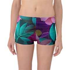 Flowers, Mate, Pink, Purple, Stock Wall Boyleg Bikini Bottoms by nateshop