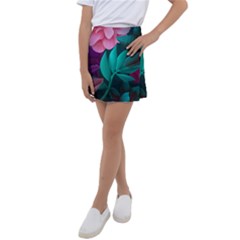 Flowers, Mate, Pink, Purple, Stock Wall Kids  Tennis Skirt by nateshop