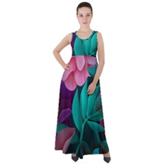 Flowers, Mate, Pink, Purple, Stock Wall Empire Waist Velour Maxi Dress by nateshop