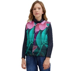 Flowers, Mate, Pink, Purple, Stock Wall Kid s Button Up Puffer Vest	 by nateshop