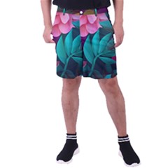 Flowers, Mate, Pink, Purple, Stock Wall Men s Pocket Shorts