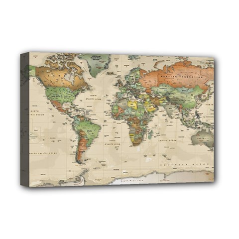 Vintage World Map Aesthetic Deluxe Canvas 18  X 12  (stretched) by Cemarart