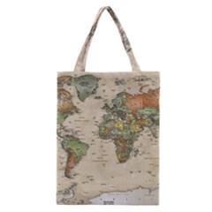 Vintage World Map Aesthetic Classic Tote Bag by Cemarart