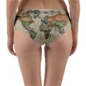 Vintage World Map Aesthetic Reversible Mid-Waist Bikini Bottoms View2