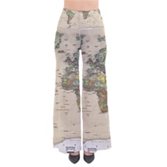 Vintage World Map Aesthetic So Vintage Palazzo Pants by Cemarart