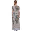 Vintage World Map Aesthetic High Waist Short Sleeve Maxi Dress View2