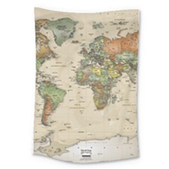 Vintage World Map Aesthetic Large Tapestry