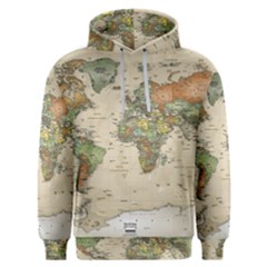 Vintage World Map Aesthetic Men s Overhead Hoodie by Cemarart