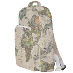 Vintage World Map Aesthetic Double Compartment Backpack by Cemarart