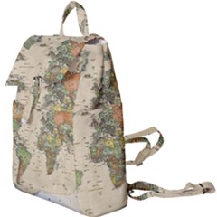 Vintage World Map Aesthetic Buckle Everyday Backpack by Cemarart